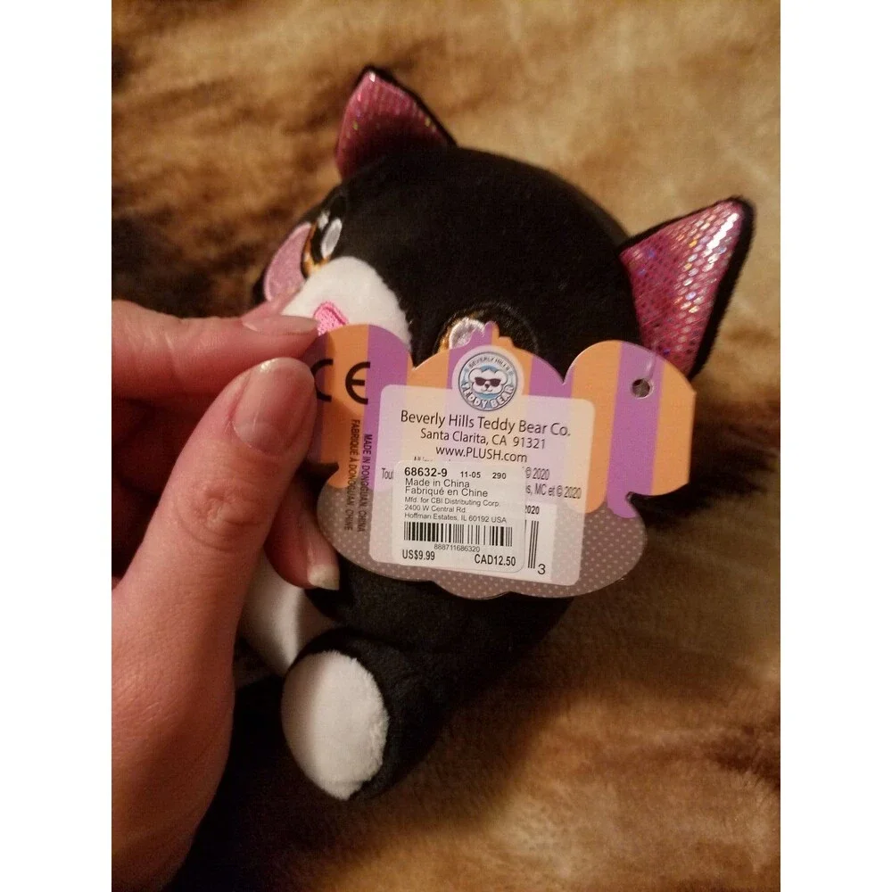 Claire's Squeezamals Plumps Black Halloween Cat With Pumpkin Soft Toy Plush